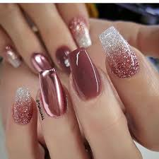 36 Wedding Nail Art For Brides Ideas Manicura De Unas Unas Con Purpurina Unas Con Brillo