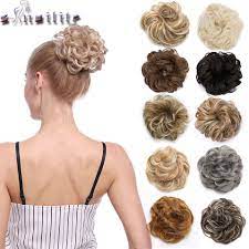 Snoilite 25color Elastic Chignon Hair Extension Synthetic Scrunchies Bun Hair Updo Donut Fake Hair Hairpiece For Hairpieces For Women Chignon Hair Hair Pieces