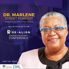 Dr. Marlene Street-Forrest will join us alongside the @jamstockex this year  at the Re-Align Business and Investment Conference 2024! Click the link in  bio and secure your tickets for this important event! #
