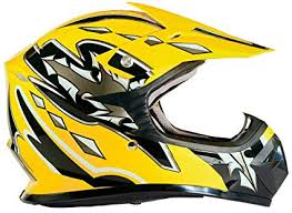 Kids Youth Offroad Helmet Dot Motocross Atv Dirt Bike Mx Motorcycle Yellow Medium