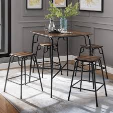 Acme Hachi 5 Piece Counter Height Dining Set Walnut And Black Walmart Com Counter Height Dining Sets Dining Set Dining Table Setting