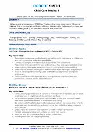 child care teacher resume samples