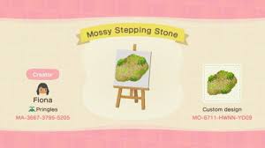 Mossy Stepping Stone By Fiona Of Pringles Found Acnh Custom Designs In 2020 Animal Crossing Memes Animal Crossing Game Animal Crossing Qr