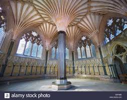 Les voûtes de la salle capitulaire de la cathédrale de Wells médiévale,  style gothique anglais, Wells, Somerset, Angleterre Photo Stock - Alamy