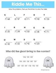 Halloween Long Division Math Riddles Math Division Math Riddles Long Division