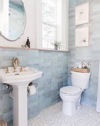 Bedrosians Tile And Stone On Instagram Baby Blue Cloe For The Win In This Bathroom Designed By Jennasuedesi In 2020 Blue Bathroom Tile Blue Bathroom Bathroom Design