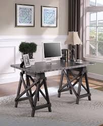 Adjustable Writing Desk Finished In Galvanized Gray Metal Base Is Finished In Hand Brushed Charcoal Adjustable Desk Coaster Furniture Office Desk
