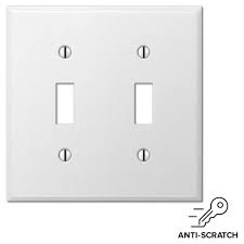 Amerelle 981ttw White Smooth Steel Double Toggle Light Switch Wall Plate Cover Wall Plate Cover Plates On Wall Toggle Light Switch