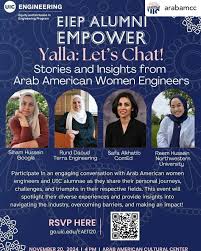 Repost• @arabamcc Join the Equity and Inclusion in Engineering Program at  UIC in an engaging conversation with Arab American women engineers and UIC  alumnae. Siham Hussein (google), Rund Daoud (Terra Engineering), Safa