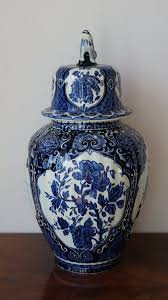 Delft Vase Bleu Blanc Poterie Marque Fabrique Par Boch Delft Etsy Poterie Delft Vase