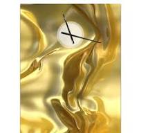 Designart 'Golden Cloth Texture' Modern wall clock