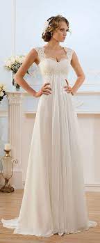Glamorous Chiffon Sweetheart Neckline Empire Waistline Sheath Wedding Dress With Beaded Lace Appliq Pregnant Wedding Dress Modest Wedding Gowns Wedding Dresses