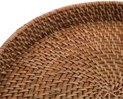 Unique coffee table with pull out ottomans. Buy Round Rattan Woven Serving Tray With Handles Ottoman Tray For Breakfast Drinks Snack For Coffee Table Home Decorative 11x1 6 Honey Brown Online In Vietnam B07msk1ck7
