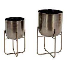 Subscribe now for more awesome metal fabrication videos!we're making a planter today for the front of the shop. 16 Contemporary Metal Planters In Stands Black Dark Silver Olivia May Target