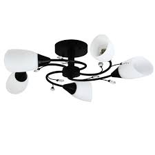 Full flush mount lighting is installed directly on the ceiling and leaves no spacing between the light and the surface of the ceiling. Semi Flush Mount Ceiling Light Fixture Modern Black Painting Pendant L Finxin