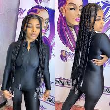 Knotless Plaits Braided Hairstyles Knotless Plaits In 2020 Two Braids Hairstyle Black Women Two Braid Hairstyles Plaits Hairstyles