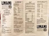 Online Menu of UMAMI Japanese Restaurant & Sushi Bar Restaurant ...