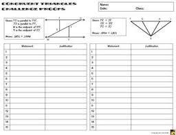 Congruent Triangles Proofs Two Column Proof Practice And Quiz Geometry Proofs Geometry Worksheets Teaching Geometry