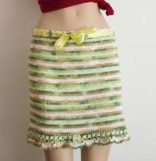 Womens Skirt Multicolor Striped Skirt Crochet Multicolor Skirt For Women Crochet Crochet Beach Skirt