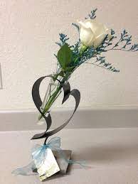 Sympathy flowers with keepsake vase. A Single Rose In A Keepsake Vase Twigs Vines Floral Original Floral Design Funeral Flower Arrangements Single Rose
