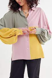 Ghospell Many Miles Colorblock Button Down Shirt Fashion Trending Fashion Outfits Casual Outfits