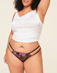 Jayda Solo Brazilian Floral Black Plus Brazilian Panty, 4X | Adore Me