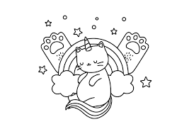 These beautiful creatures set the mind on fantasy and dreaming. Unicorn Cat Rainbow Coloring Page Coloring Home
