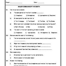 Worksheet Of Major Domains Of The Earth Major Domains Of The Earth Solar System And Our Universe General Awareness Earth And Solar System Earth Solar System