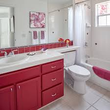 Installing double sink bathroom vanities in your bathroom seems to be a challenging job. 75 Beautiful Bathroom With Red Cabinets Pictures Ideas April 2021 Houzz