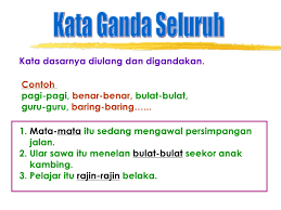 1.kata ganda separa terbentuk apabila sebahagian daripada kata saja yang digandakan. Pengandaan Tatabahasa Bahasa Melayu