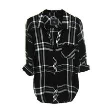 Black And Grey Flannel Shirt Rails Hunter Shirt In Black White Gray Gray Plaid Shirt Black Plaid Shirt Black And White Flannel