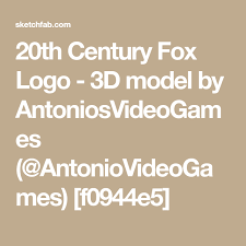20th Century Fox Logo 3d Model By Antoniosvideogames Antoniovideogames F0944e5 20th Century Fox Fox Logo 20th Century