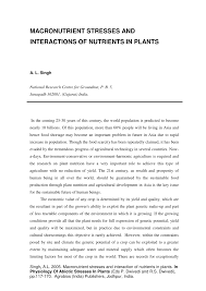 Macronutrients are elements which plants require in relatively large amounts where micronutrients are those which plants require in much smaller amounts. Pdf Macronutrient Stresses And Interaction Of Nutrients In Plants