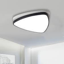 Modern Minimalist Triangular Shaped 12w 24w Metal Led Ceiling Lights Modern Triangle Led Flush Mount With Cool White Light For Office Room Study Room Bedroom Lighting Beautifulhalo Com