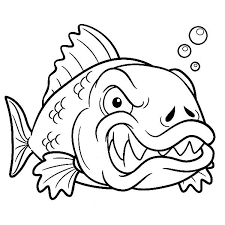 Monster Fish Angry Monster Fish Coloring Pages Fish Coloring Page Animal Coloring Pages Koi Fish Drawing