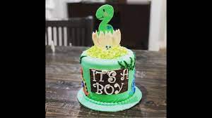 Baby Shower Dinosaur Cake Pastel De Dinosaurio Para Baby Shower Youtube