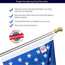 The flag mount needs a mounting kit to be installed. Commercial Residential Use 6 Ft Stainless Steel Tangle Free Spinning Flagpole With Wall Mount Bracket Pole Bracket Breeze No Wind Area Inflation Flag Pole Kit Flagpole Hardware Patio Lawn Garden Guardebem Com
