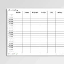 Cbt Daily Activity Diary Psychology Tools