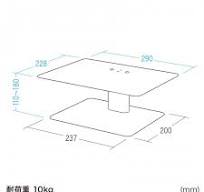 卓上スタンド（高さ調整・1本支柱タイプ・スチール製・耐荷重10kg）PDA-STN66BK