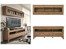 I removed one of the shelves and used it for a leg on the opposite end. Traditional Light Oak Tv Unit And Wall Glass Display Cabinet Living Room Set 156cm Impact Furniture