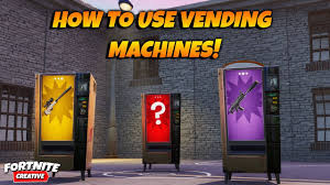 Welcome to the fortnite battle royale vending machines locations guide that helps you find all of the vending each vending machine sells one item equal to the rarity of the vending machine itself and offers one item for each resource type. How To Use Vending Machines In Fortnite Creative Vending Machine Tutorial Youtube