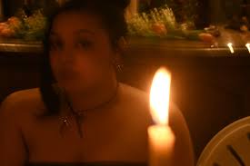 Gentle flickering candle flames photos — Glass