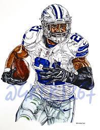 Ezekiel Zeke Elliott Dallas Cowboys Rb 21 Artwork By Glen Kertes Dallas Cowboys Wallpaper Dallas Cowboys Football Dallas Cowboys