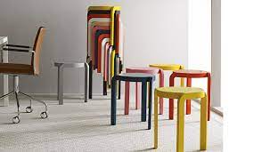 As the stool spins, the student holds onto two dumbbells as the stool spins at an angular speed of 1.2 rad/s with the student's arms completely stretched out from the student's body. Spin Stackable Stool By Staffan Holm Swedese