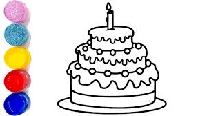 Birthday cakes are often depicted with multiple layers and filled with tons of decorations and candles. Happy Birthday Cake Drawing How To Draw Birthday Cake For Kids Drawing Monster
