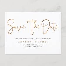 Minimalist Elegant Vow Renewal Save The Date Announcement Postcard Zazzle Com In 2021 Wedding Vow Renewal Ceremony Wedding Invitations Stationery Vow Renewal