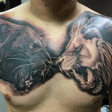 Top 73 Lion Chest Tattoo Ideas 2020 Inspiration Guide Lion Chest Tattoo Chest Tattoo Tiger Chest Tattoo