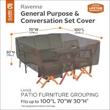 Deck out your patio or yard with functional and stylish outdoor patio furniture from pier 1 that includes our papasan chair, sectionals, tables, dining sets, and more. Classic Accessories Ravenna Large General Purpose Patio Furniture Set Cover Costco Uk