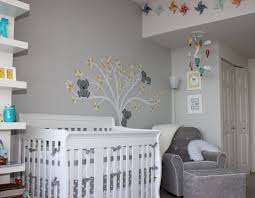 Accessorized by framed animal prints, mobile with spheres and globes. Baby Boy Room Ideas Grey Small Decor 16 On Ideas Design Ideas Baby Room Design Unisex Baby Room Baby Furniture Sets