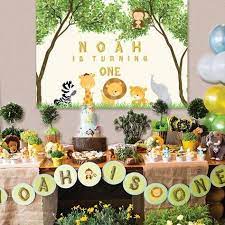 Baby Shower Backdrop Safari Jungle Animals Sign Poster Banner For Dessert Table 84x60 Pdf File Personalized Jungle Animals Baby Shower Animal Baby Shower Jungle Birthday Party